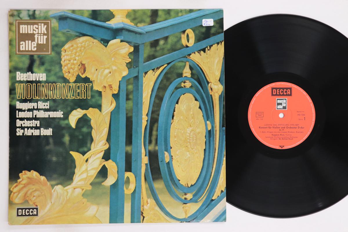 

LP Record RUGGIERO RICCI, SIR ADRIAN BOULT, L - Beethoven Konzert Fur Violine Und O ND535 DECCA Germany Classical Used