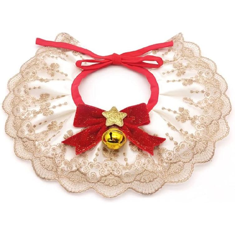 Pet lace bib Wedding Scarf Cat Teddy Neck Scarf Cute Dress up lace bib Bow Scarf Small pet boy Girls Cats Dogs