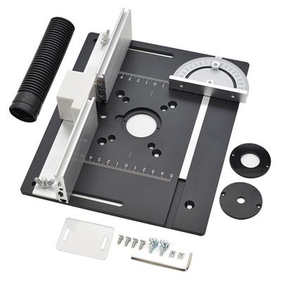 Aluminium Router Table Insert Plate Woodworking Trimmer Electric Wood Milling Flip Plate With Miter Gauge for DIY Working Benche