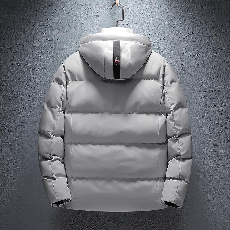 New Men's Windproof Hooded Cotton Jacket - Trendy, Thickened, Detachable Hood, Winter Casual Wear