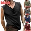 Summer Fashion Men'S Casual Sleeveless T-Shirt V-Neck Vest Renaissance Pirate Vest Loose Cut Retro Viking Pullover Top Cosplay Sport Tank Tops