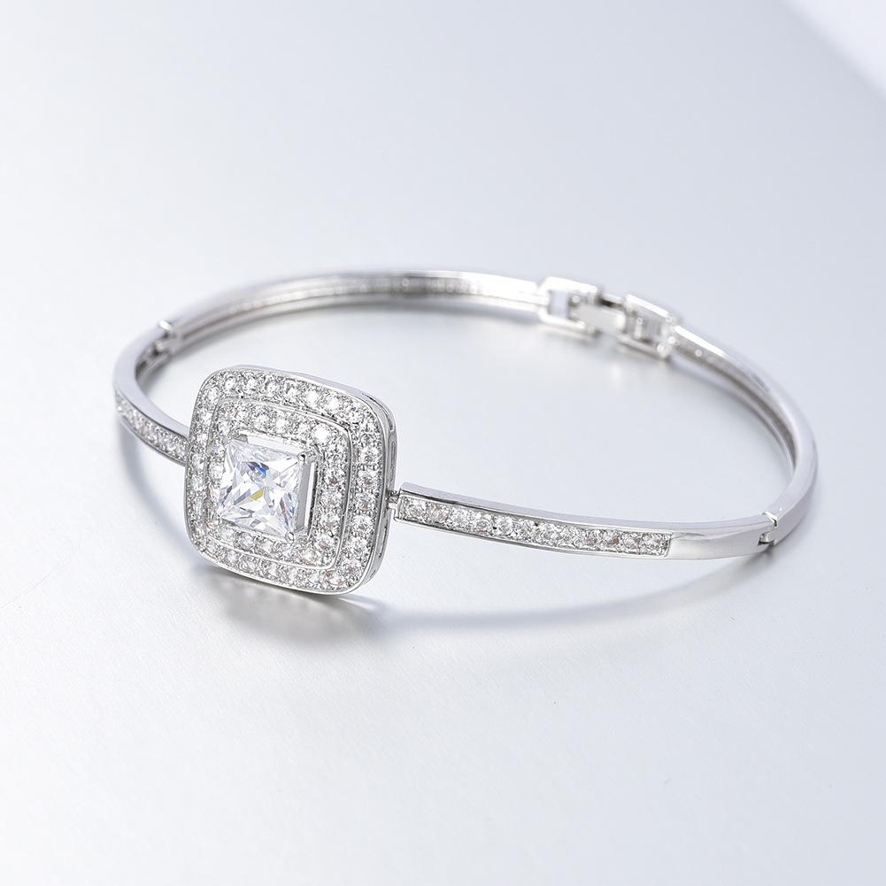 Romantic Rose Gold Plated Women's Bracelet with AA Cubic Zirconia