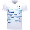 Li Ning Badminton Competition Series Letter V Neck Quick Dry Short Sleeve T Shirt Unisex Tops Standard-White AAYU239-2