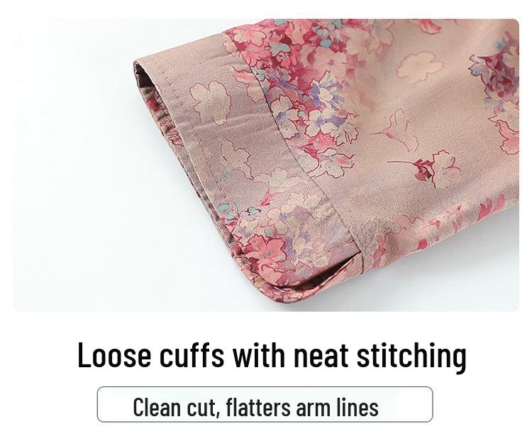 Seven-Sleeve Grandma Style Two-Piece Set: Summer Shirt and Pants for Middle-Aged & Elderly Women