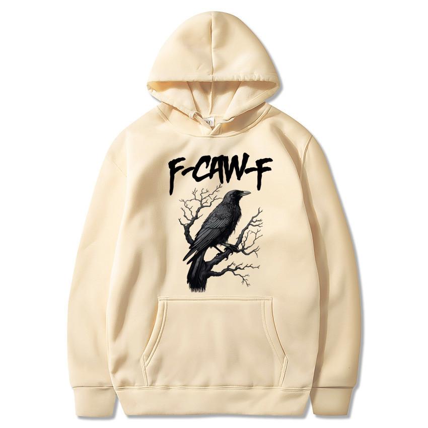 

F Caw Hoodie Men Women Casual Unisex Streetwear Fashion Hoodies Autumn Winter Clothes Long Sleeve Sweatshirt Pullovers S бежевый