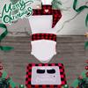 Christmas Santa Gnome Toilet Cover Set Festive Bathroom Decor Home Gift New Year Accessories