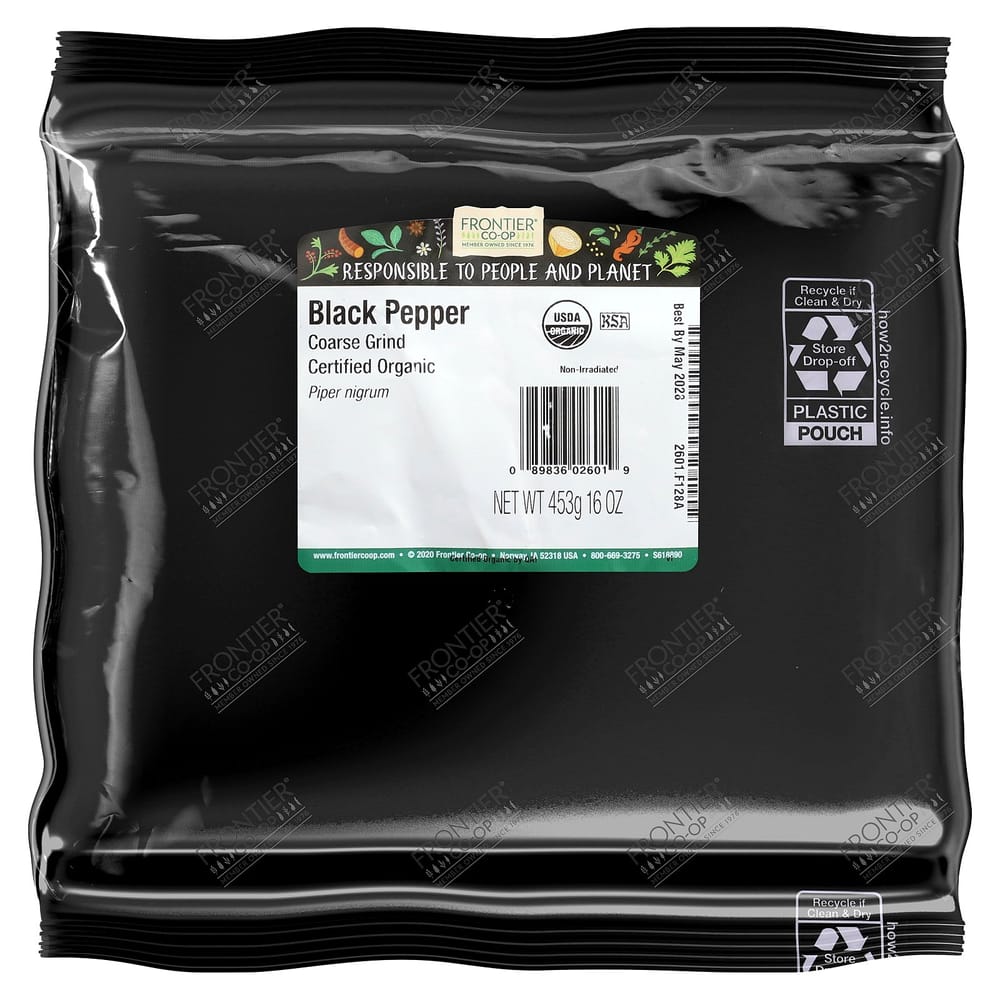 Frontier Natural Products Coarsely Ground Black Pepper 453g (16oz)
