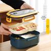 Microwave-Safe Double-Layer PP Lunch Box with Compartments