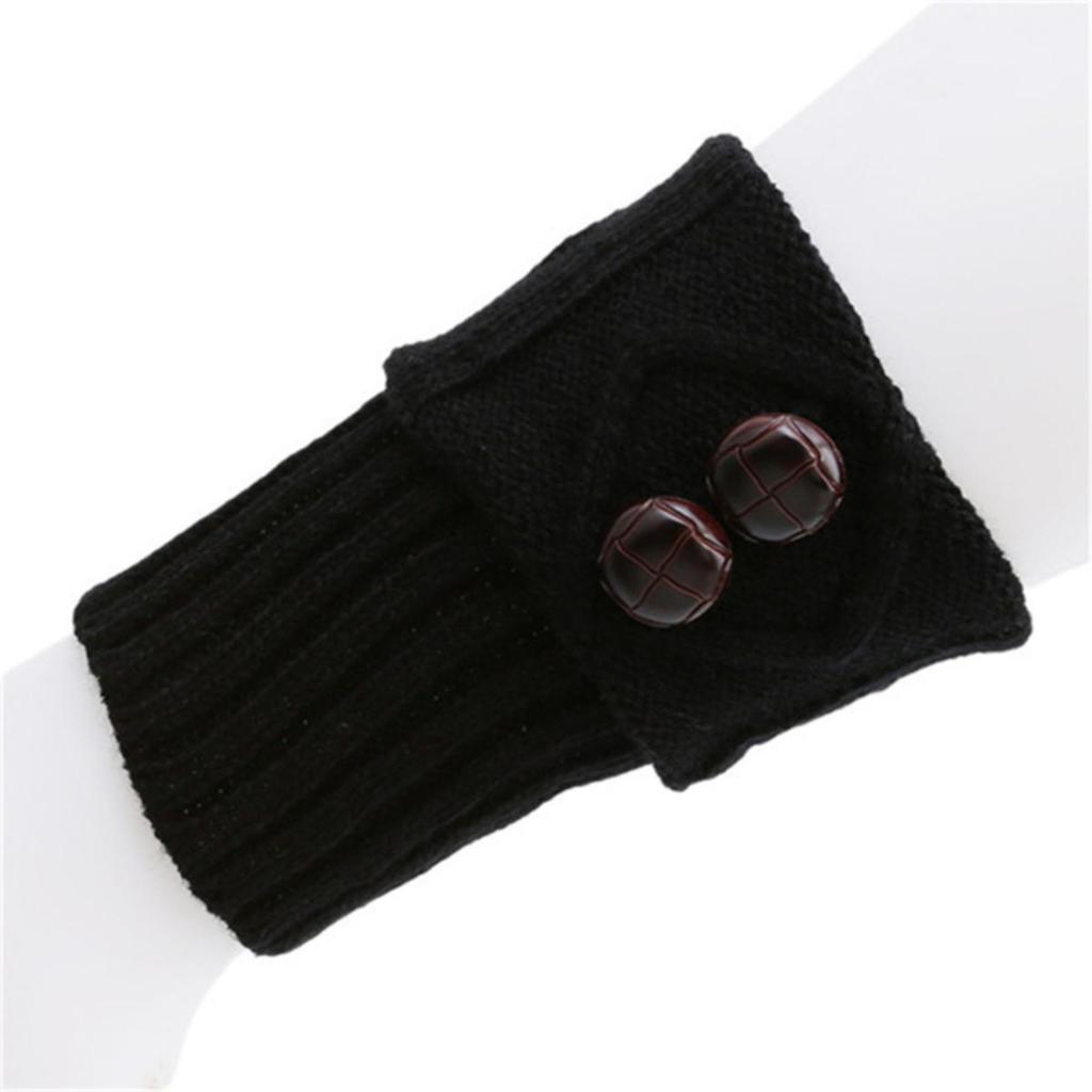Autumn Winter Women Leg Warmers Socks Solid Color Sports Outdoor Knitted Boot Toppers 2 Button Fashion Boot Cover