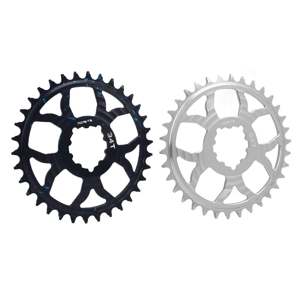 34T Bike Chainring 7075 Aluminum Alloy Positive Negative Tooth Round Chainwheel for GXP Road Bikes