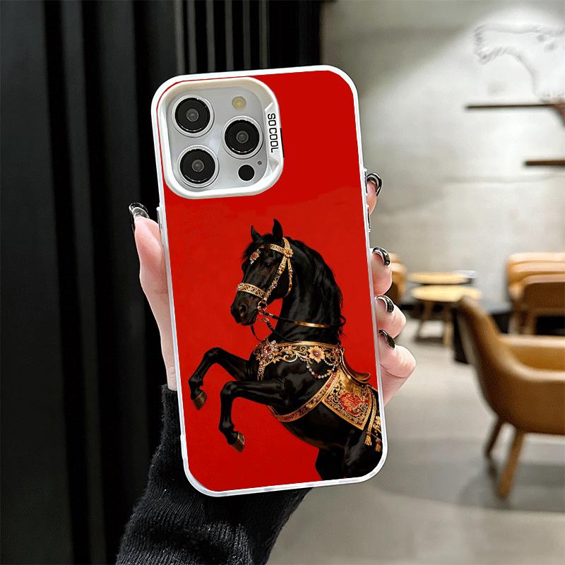 

Horse Art Aesthetics Soft Phone Case for iPhone 15 16 17 Pro Max 17Air 16E 14 Plus 13 12 Mini Shockproof Cover Back Shell iPhone 15 Plus