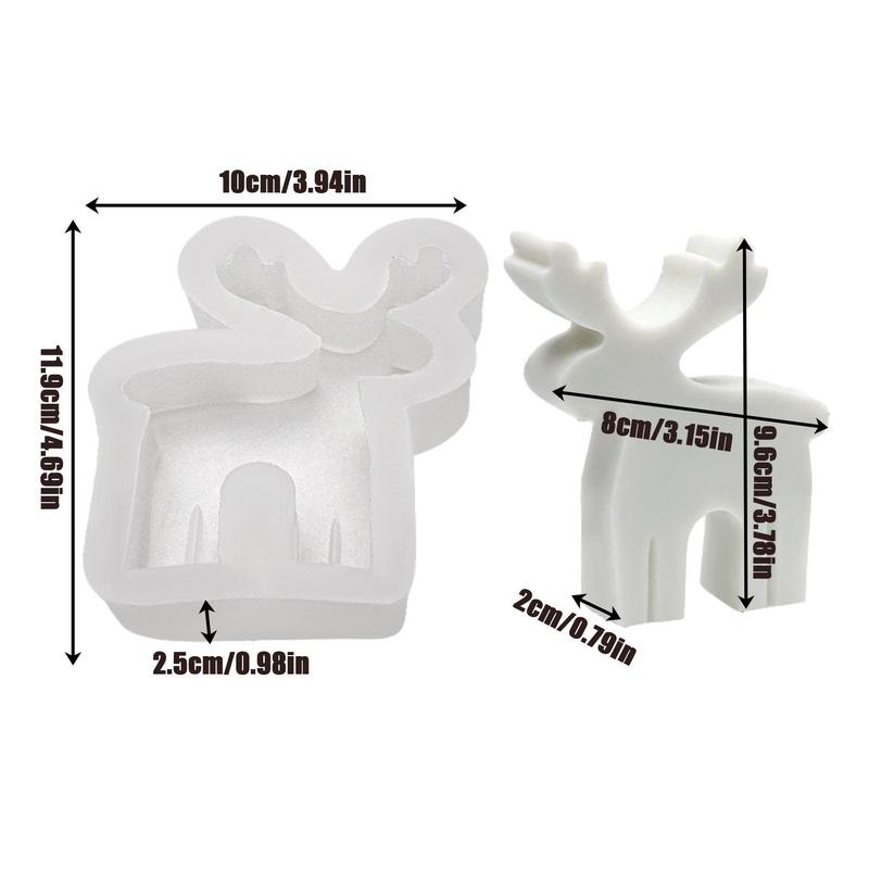 Christmas Gingerbread Tree Silicone Candle Mold Xmas Ornament Making Soap Plaster Resin Deer Casting Molds Home Decor Craft Gift