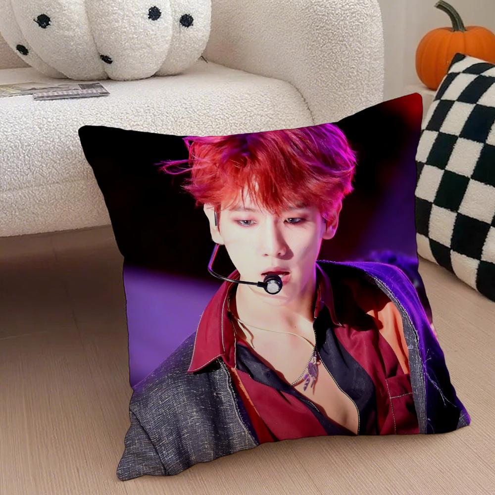 Classic Korean Handsome Singer BByun Baekhyun Cushion Cover Throw Pillow Cover Hidden Button Durable Polyester Chair Cushion