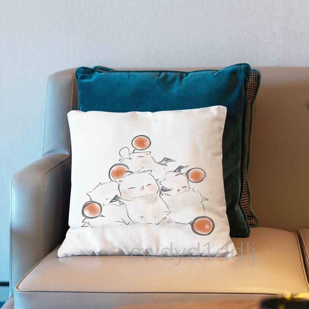 F-Final Fantasy Moogle FF VII Pillow Case Cover Square Sofa With For Pattern Comfortable Cushion suitable Of Room