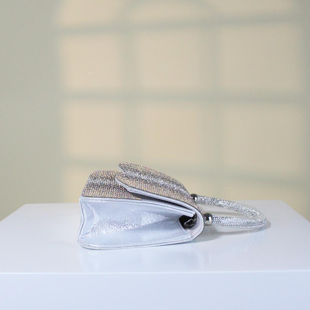 Evening Bag Rhinestone Bag Party Prom Silver Bag Fashion Shiny Handbag Black Women's Purse All-matching Chain Bags