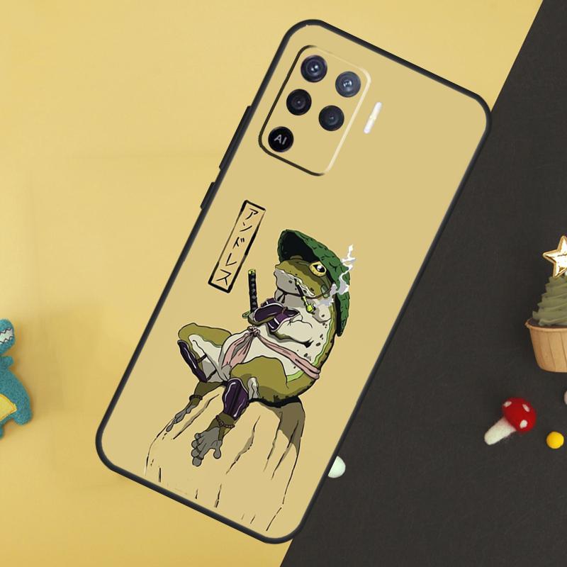 Cute Cartoon Frog Case For Oppo A5 Pro A6 A15 A16 A76 A96 A17 A57 A98 A58 A78 A18 A38 A54 A74 A94 A40 A60 A80