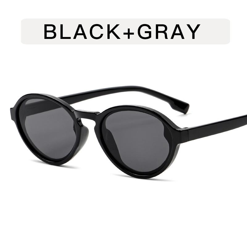 

European American Stylish Sunglasses Woman Oval Shape UV Protection Women Sun Glasses Vacation Travelling Female Sunglass черный серый