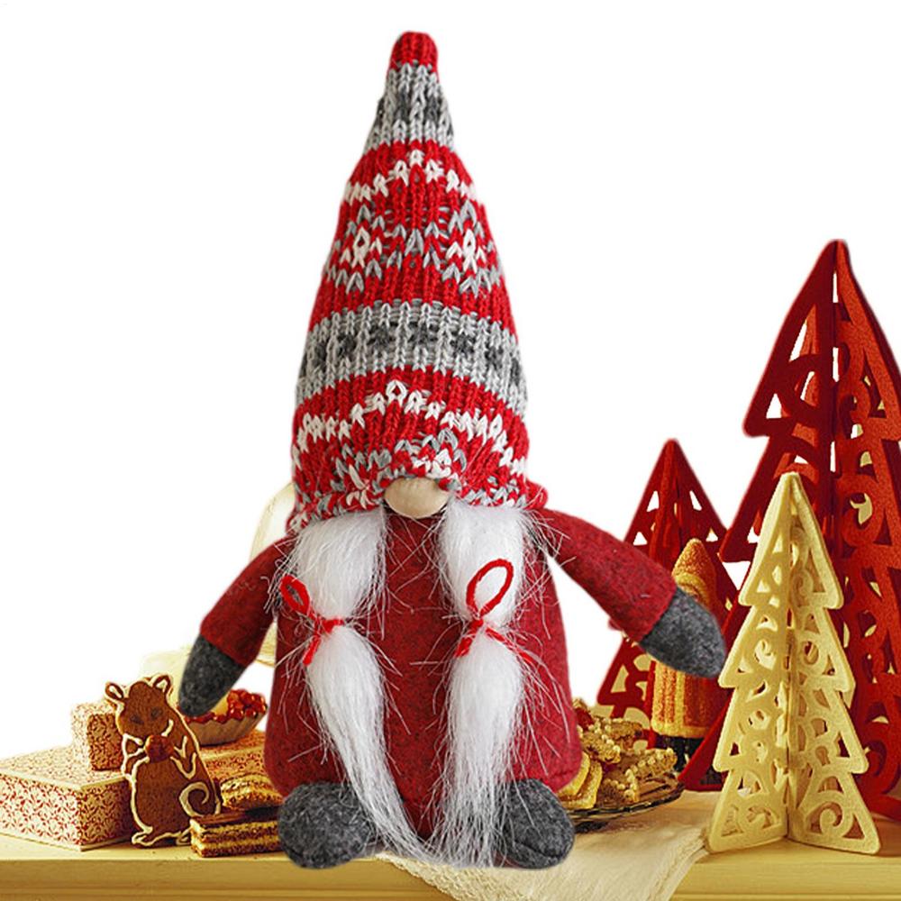 Holiday Gnomes Handmade Figurines Statue Doll Christmas Gnome Decoration For Garden Window Home Indoor Halloween Table Holiday