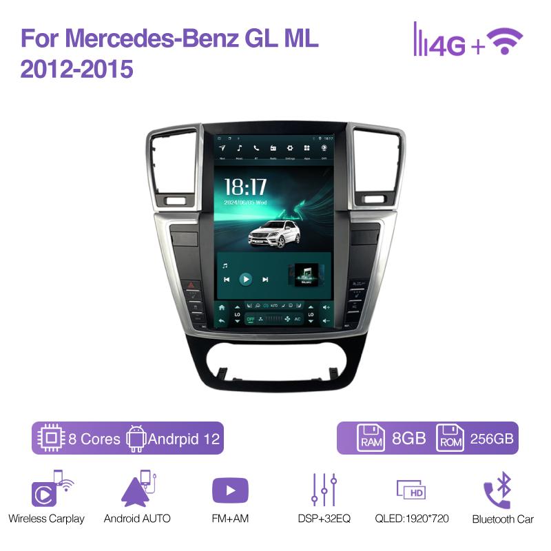 12.1" For Mercedes Benz GL ML W166 X166 2012-2015 Car Multimedia Video Player GPS Navigation Android11 8+128G 8Core CarPlay 4G
