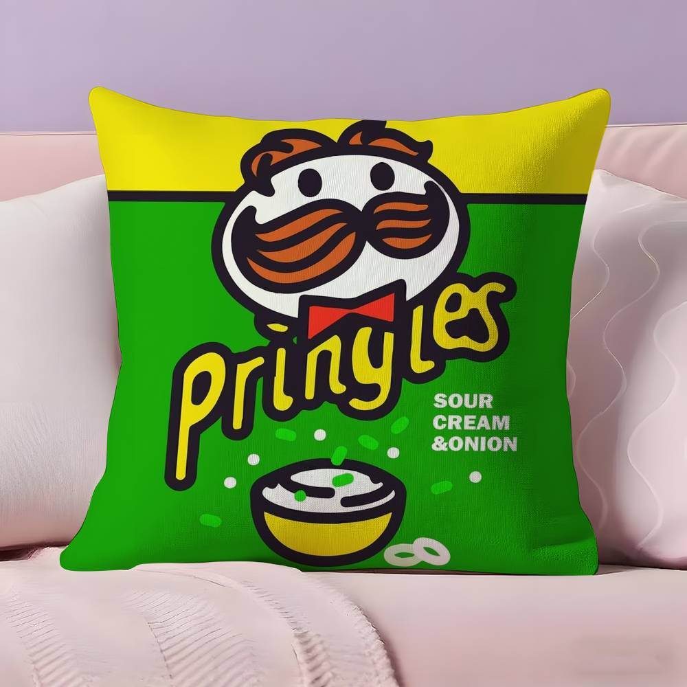 Bearded P-Pringles Pillow Case Anti-dustmite Pillowcase Invisible zipper silky short plush Sofa cushion cover