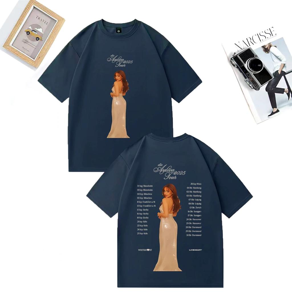 Ayliva Tour 2025 Fashion Loose T Shirt Summer Unisex WOMENs ONeck Graphic Streetwear Casual Vintage Oversized Cotton Tees Shirts