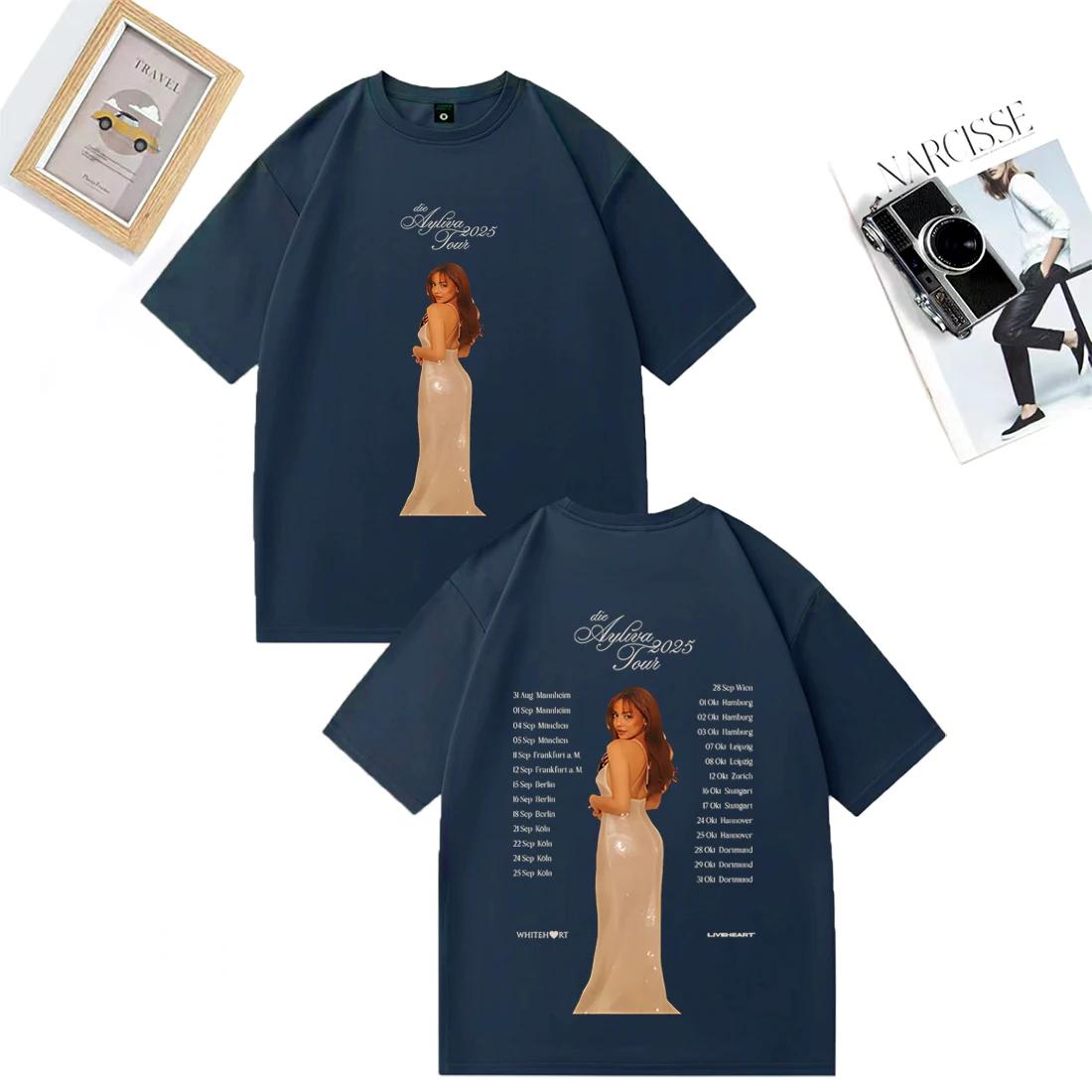 

Ayliva Tour 2025 Fashion Loose T Shirt Summer Unisex WOMENs ONeck Graphic streetwear Casual Vintage Oversized Cotton Tees Shirts S