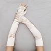 12 colors Women's Evening Party Formal Gloves Solid Color Satin Long Finger Mittens forEvents Activities Red White Rose Color