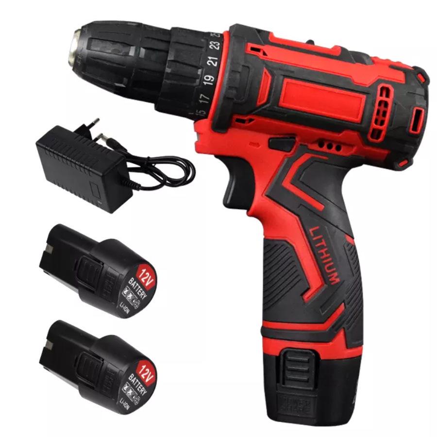 Cross 12V Lithium Battery Electric Drill & Screwdriver with Pistol Grip - Multifunctional Tool