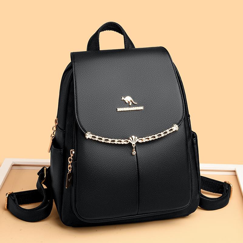 Jednobarevný dámský batoh středního věku s velkou kapacitou, taška pro matku, cestovní batoh