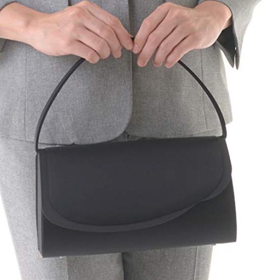 Aurora Black Formal Bag, Made in Japan, Round Asymmetrical Design, Water-Repellent, Large, Black, Suitable for Both Celebrations and Condolences,