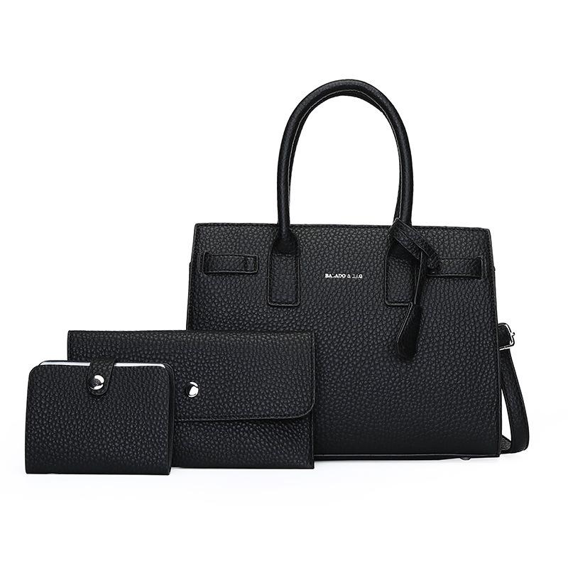 

Women s bag new style fashion lychee pattern women s portable large-capacity child and mother bag single package чёрный