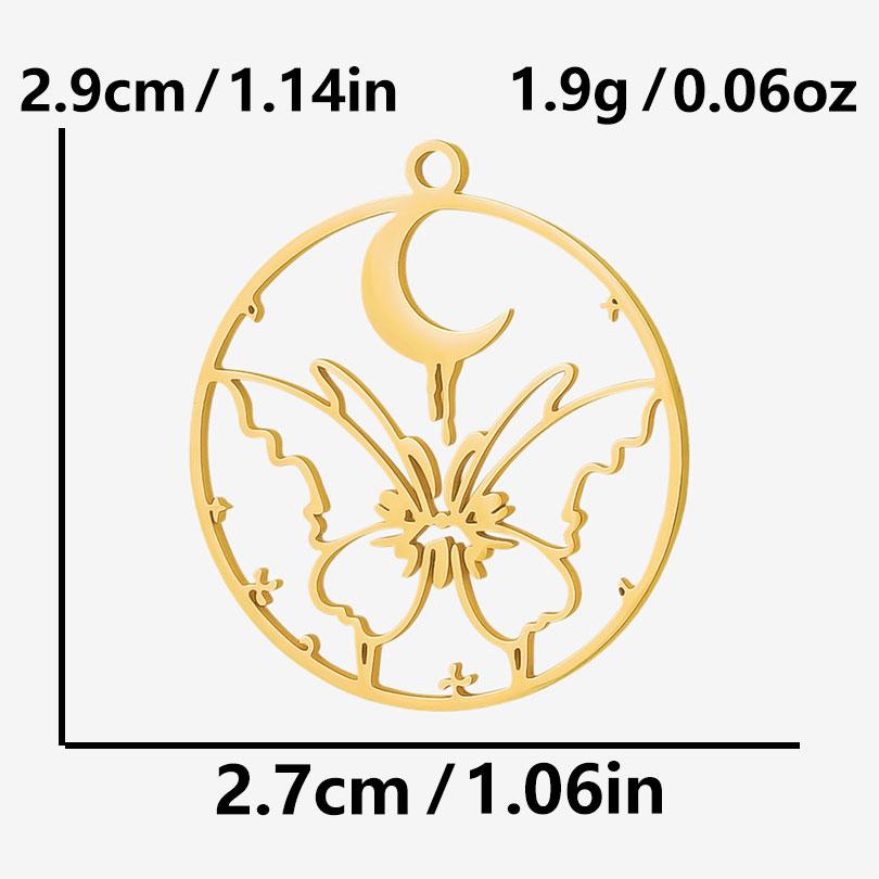 5pcs Gold Color Pvd Stainless Steel Witch Knot Snake Blood Moon Pendants For Jewelry Making Supplies DIY Keychain Earrings Charm