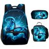 Classico Novità Fresco Bello Farfalla Stampa 3D 3pz/Set Studente Borse Scolastiche Zaino per Laptop Borsa a Tracolla Borsa Pranzo Astuccio