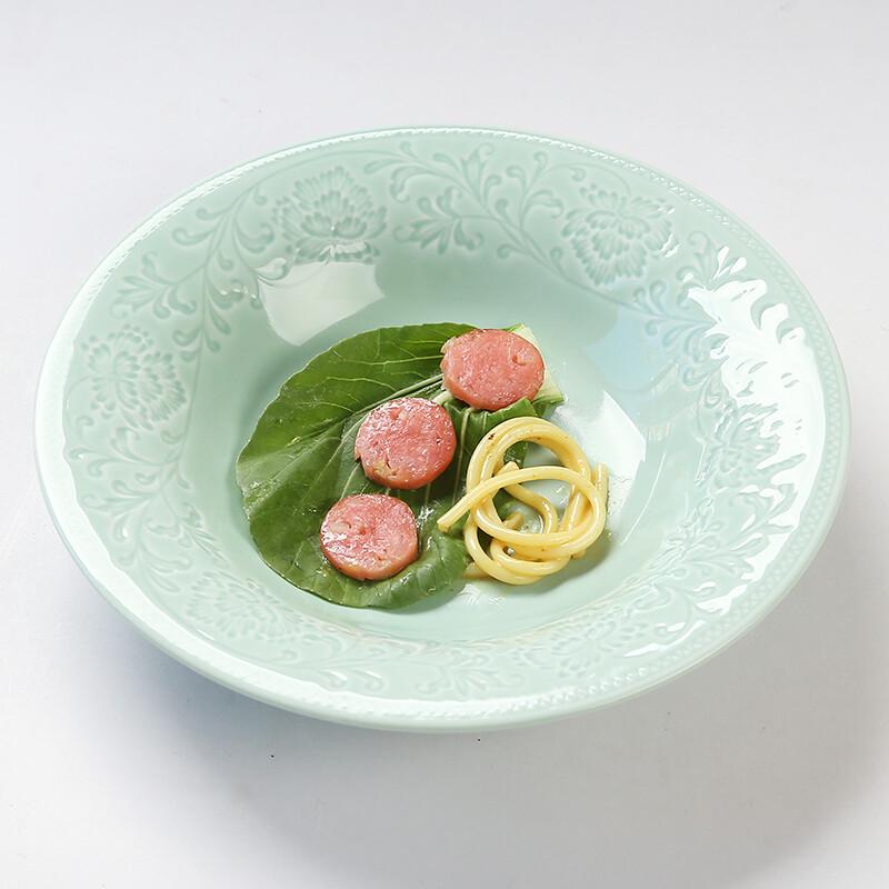 Susu Celadon Glaze Ceramic Soup Plate
