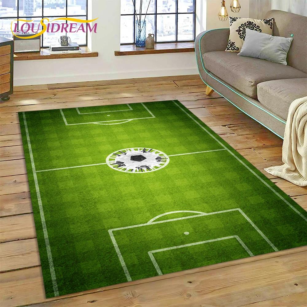 3D-Teppich mit Fußballfeld für Schlafzimmer, Wohnzimmer, Sofa-Dekoration, Kinderspiel, große Dekoration, Bodenmatte, Geschenk