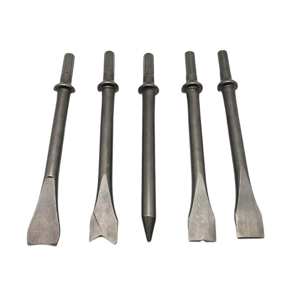 5 Stück 175mm Stahl Sechskant Schaft Heavy Duty Lufthammer Meißel Zum Entfernen von Schrauben Schneiden/Rostentfernung Pneumatisches Werkzeugset