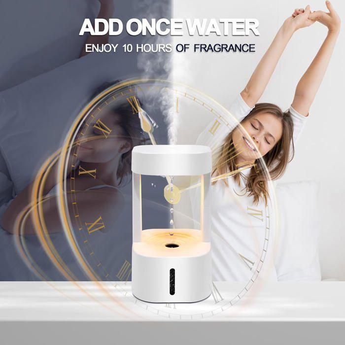 Humidificateur ultrasons 580 ml USB - Effet anti-gravité LED, télécommande, 10h, pour 20–30 m²