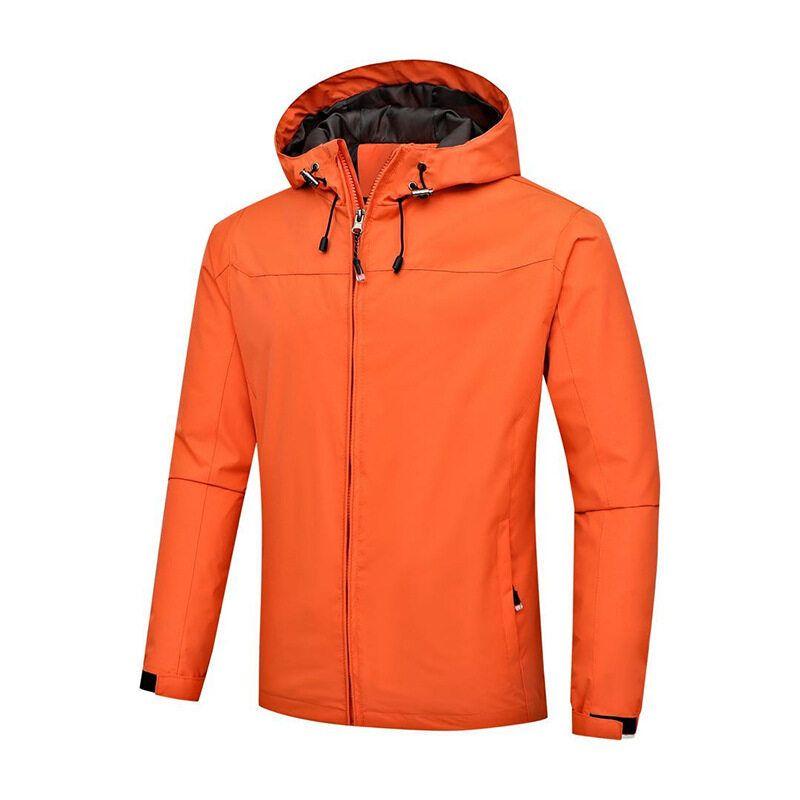 Men's Windproof and Waterproof Lightweight Jacket Outdoor Sports Plain Color Hooded Jacket