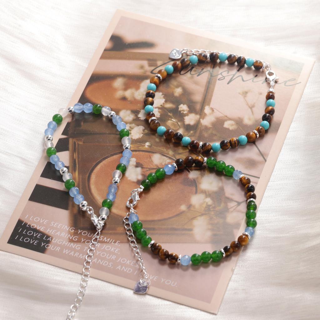 VENTFILLE 925 Sterling Silver Natural Crystal Original Beads Peace Elegant Bracelet For Women Versatile Jewelry Gift Dropship
