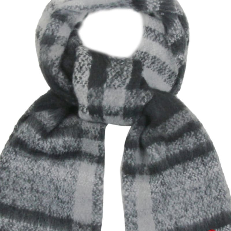 GRAVER [BAG&ACC] Heart Smile Embroidered Bold Check Muffler_Black