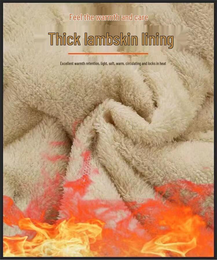 Herren Weste aus schwarzem Lammwolle - Warm, Verdickt, Locker geschnitten Oberbekleidung für Herbst und Winter