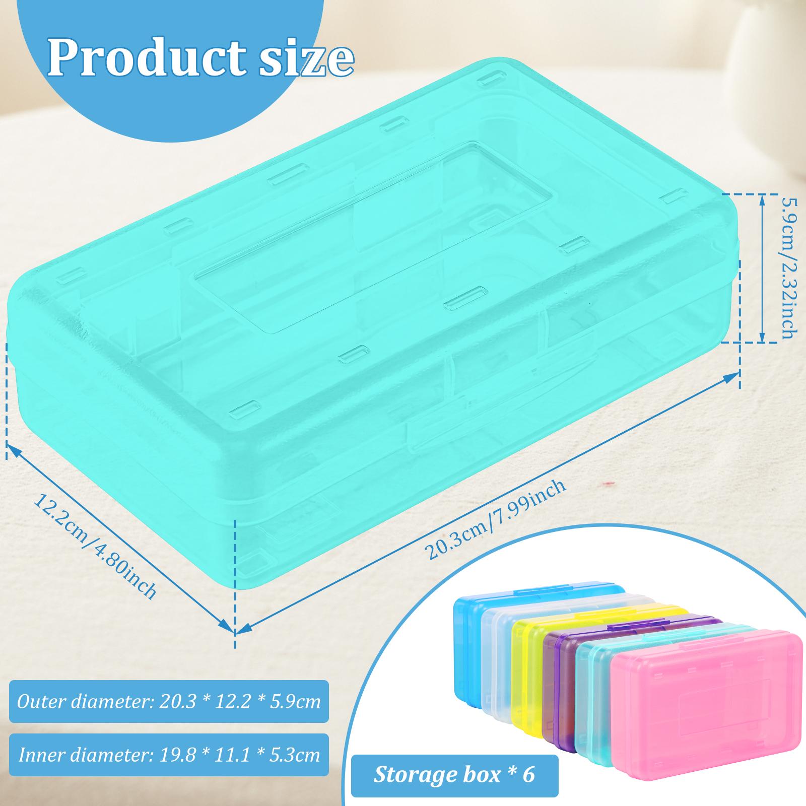 

6Pcs Plastic Pencil Box Transparent Large Capacity Pencil Box Stackable Translucent Pen Box Portable Storage for Home Office
