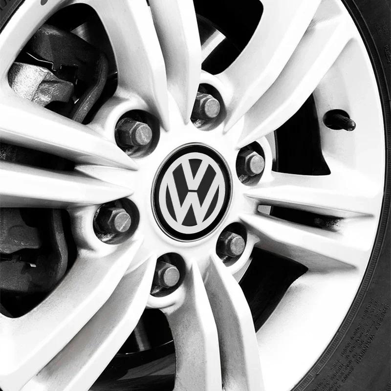 Auto Für Volkswagen VW 4 Stück 56/60mm Auto Radnabendeckel Aufkleber Felgendeckel Aufkleber Auto Zubehör Für Volkswagen Golf Polo Ti