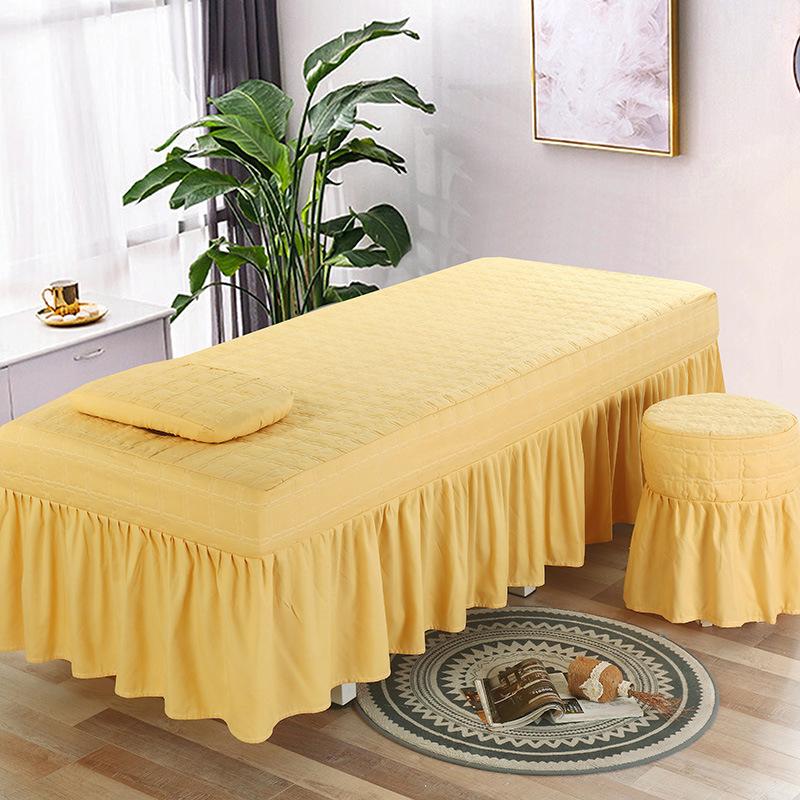 

Beauty Salon Bed Sheets Skirt Thickened with Holes Solid Color Massage Special Bed Sheets Quilting Breathable Simple All-season A-80x190cm жёлтый