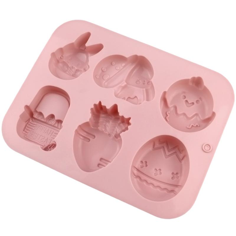 1/4Pcs Chocolate Candy Baking Tool Easter Bunny Egg Shaped Silicone Cake Cookies Mold For Easter Kids Birthday Party Diy Decor