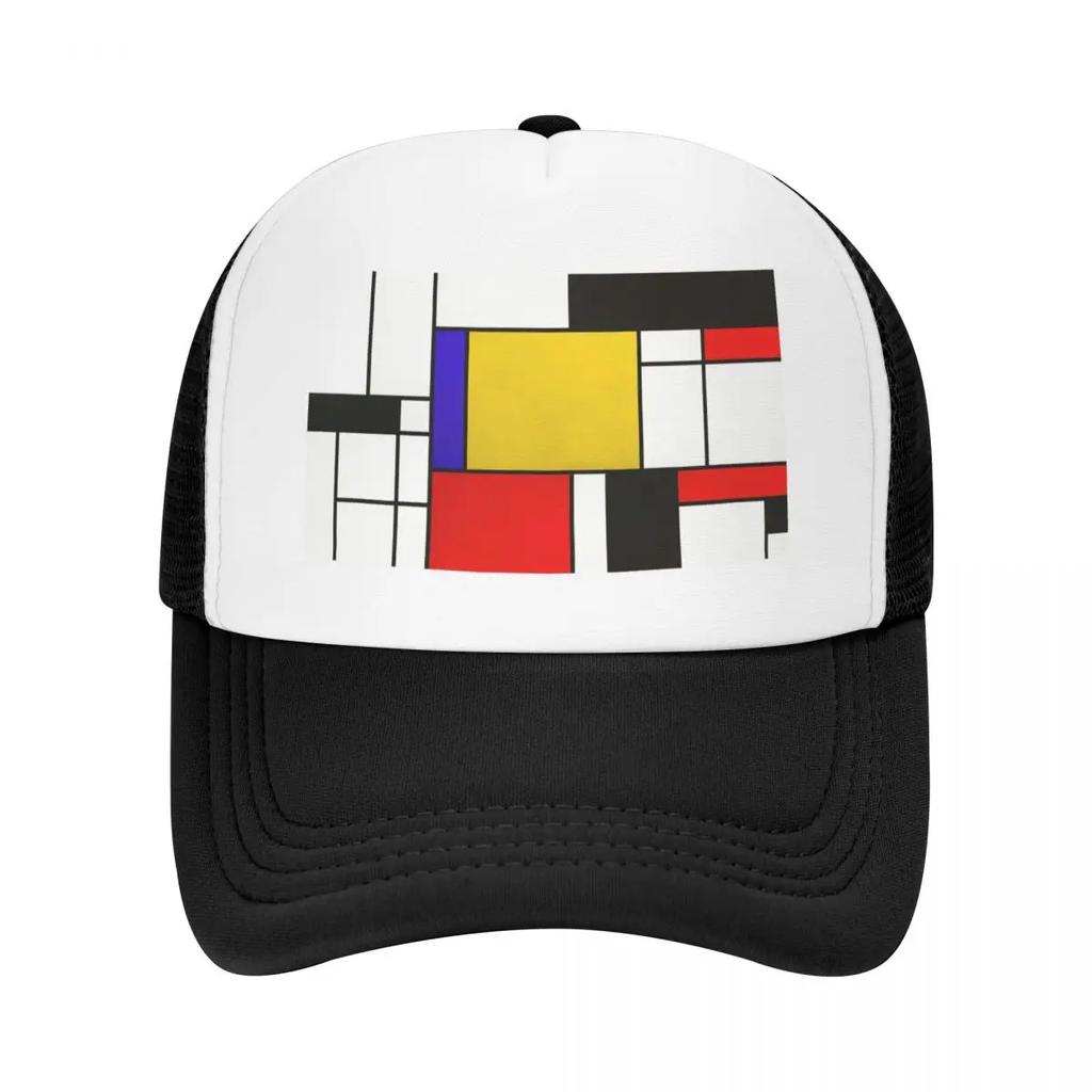 Mondrian Style Abstract Art Baseball Cap Snap Back Hat Unique hats Snapback Cap For Girls Mens