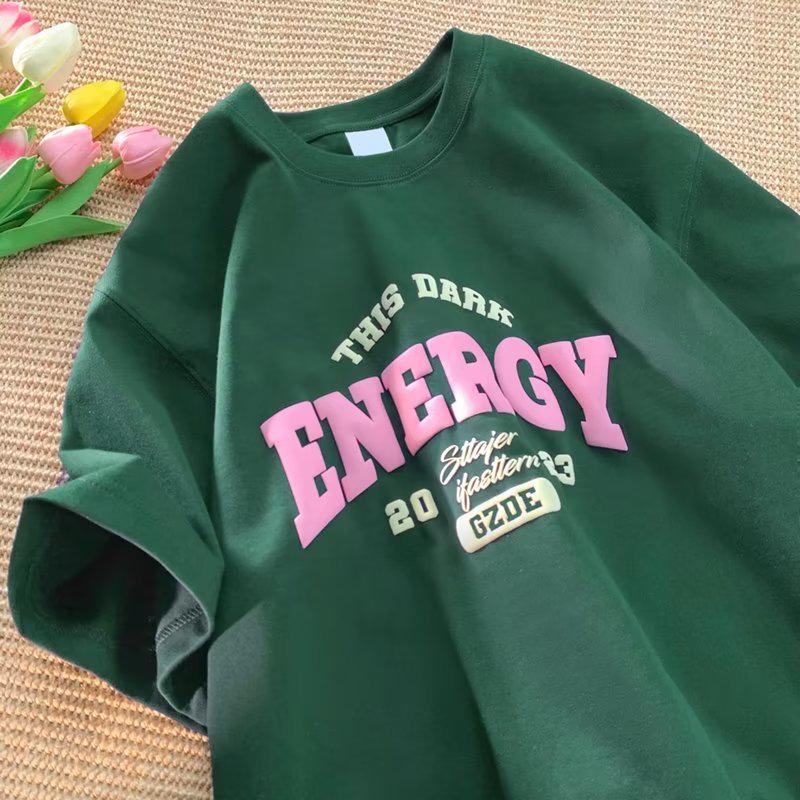 Men's Burgundy Oversized Retro Summer T-Shirt - Short Sleeve, Pure Cotton, Five-Sleeve Trend