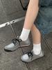 Vintage Suede Mesh Sneakers for Women Breathable Lightweight Casual Lace-Up Shoes with Rubber Sole