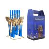 24pcs Luxury Dinnerware Sets with Holder Stainless Steel Fork Spoon Knife Business Gift Box Cutlery Rack Home Flatware Tableware