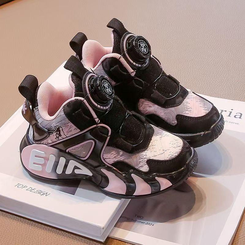 

Rotating Button Girls Shoes Autumn New Children s Basketball Shoes Sports Big Kids Boys Shoes Trendy 32-37One Hand6Double розовый